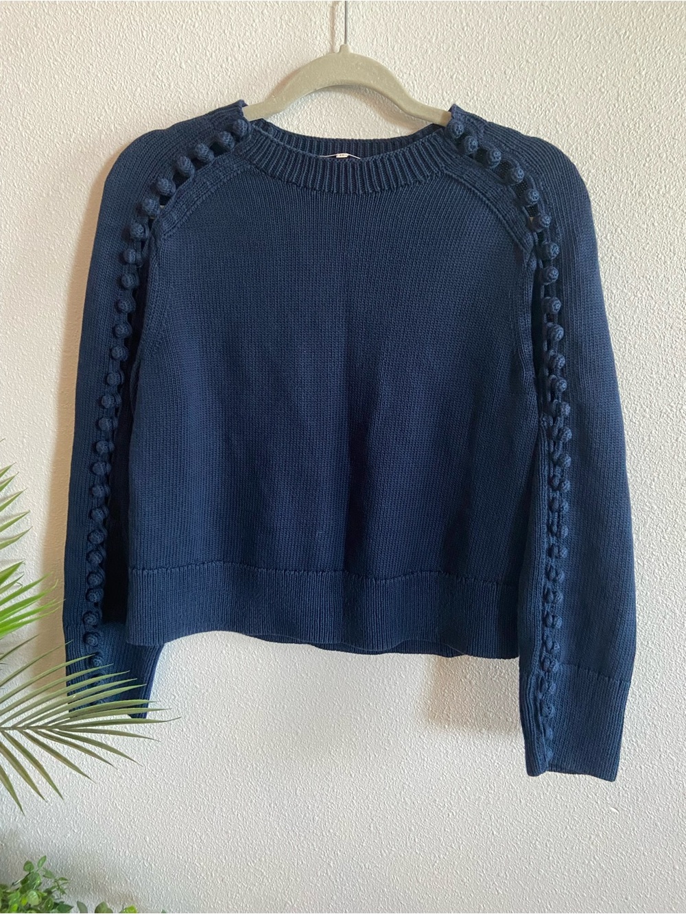 Lafayette 148 New York Crochet Button Detail Cotton & Silk Sweater.
